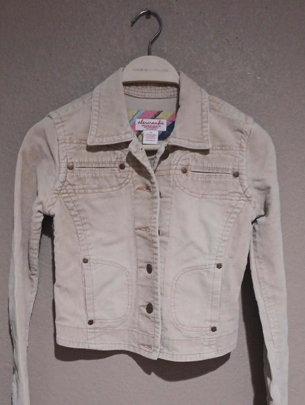 Vtg Y2K Abercrombie & Kids Cream Jacket